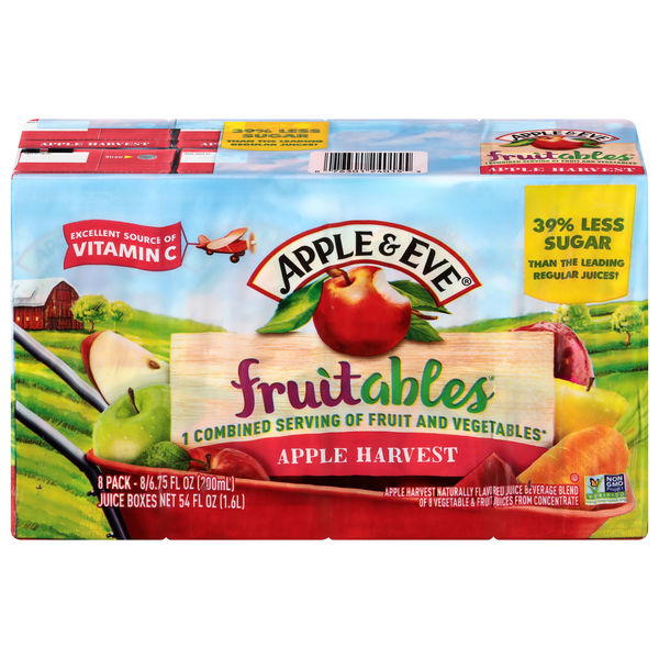 Apple & Eve Fruitables Apple Harvest Fruit & Vegetable Juice Boxes - 8 pk