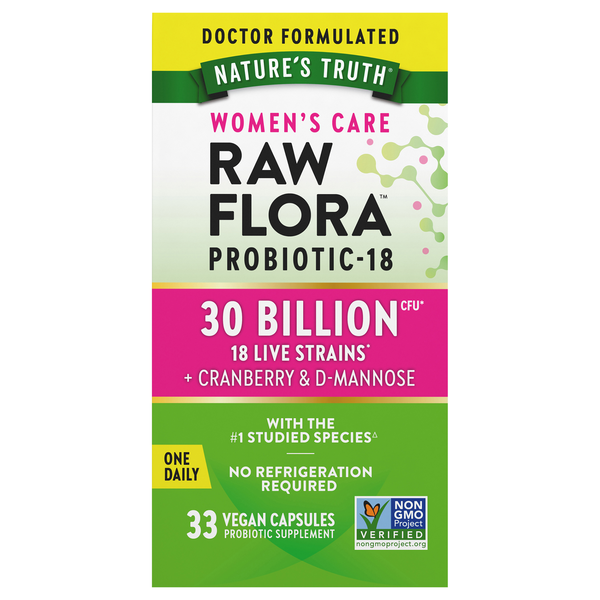Nature's Truth Women's Care Raw Flora Probiotic Vegan Capsules