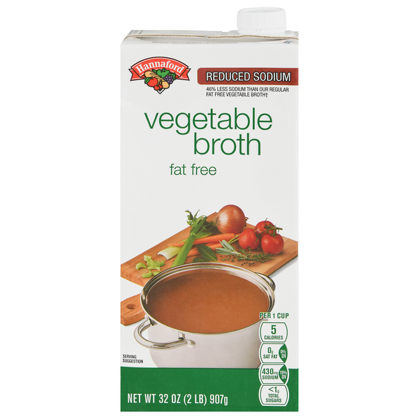 Hannaford Fat Free Reduced Sodium Vegetable Broth