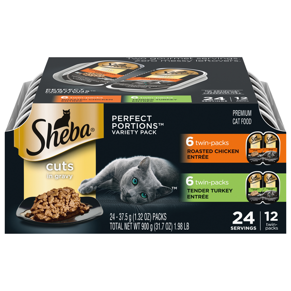 SHEBA Perfect Portions Cuts in Gravy Variety Wet Cat Food - 12 Twin Packs