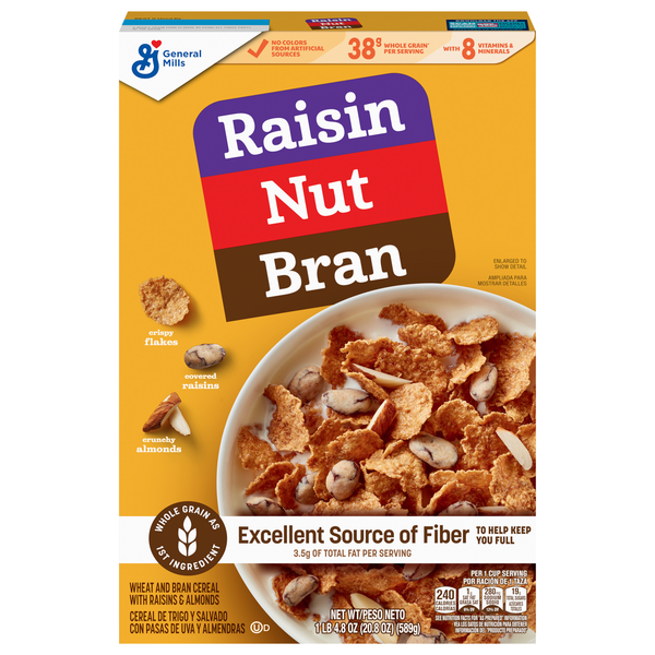 General Mills Raisin Nut Bran Fiber Whole Grain Cereal