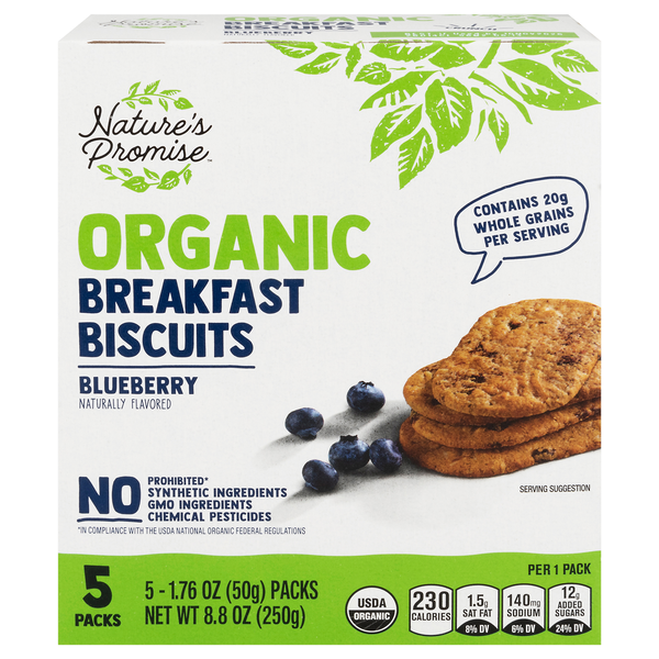 Nature's Promise Organic Blueberry Breakfast Biscuits - 5 ct