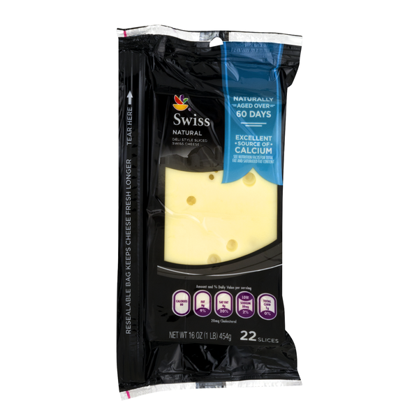 Save on Our Brand Natural Aged Swiss Cheese Slices 22 ct Order Online