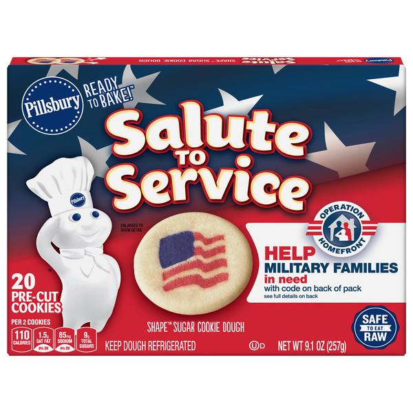 Save on Pillsbury Ready to Bake Shape Sugar Cookie Dough Salute to