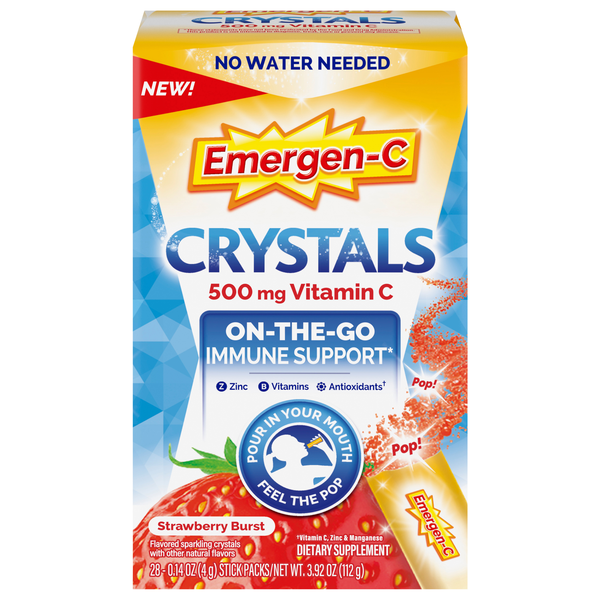 Emergen-C Crystals On-The-Go Vitamin C Strawberry Immune Support