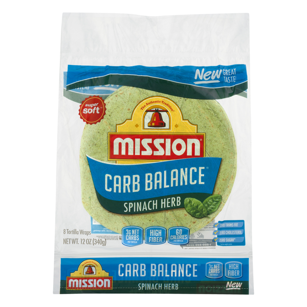 Save on Mission Carb Balance Tortilla Wraps Spinach Herb ...