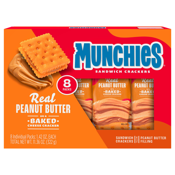 Munchies Peanut Butter & Cheese Sandwich Crackers - 8 ct