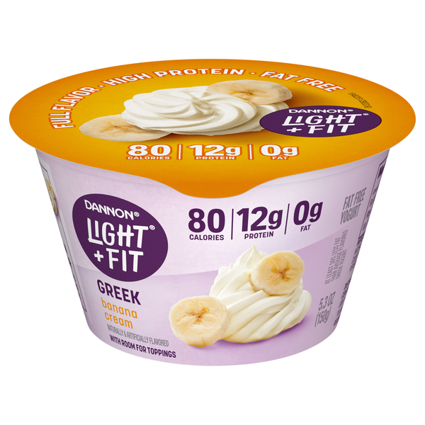 Dannon Light + Fit Fat Free Banana Cream Greek Yogurt Cup