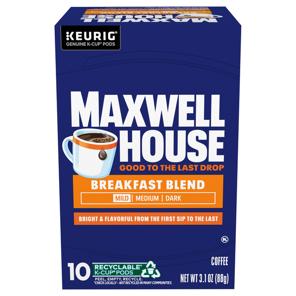 Maxwell House Breakfast Blend Mild Roast Coffee K-Cup Pods