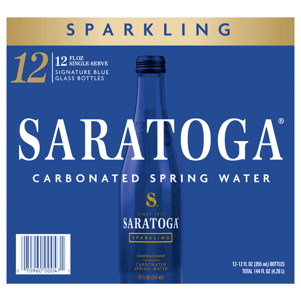 Saratoga Sparkling Carbonated Spring Water - 12 pk