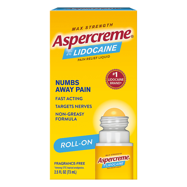 Aspercreme with Lidocaine Pain Relief No Mess Applicator Odor Free