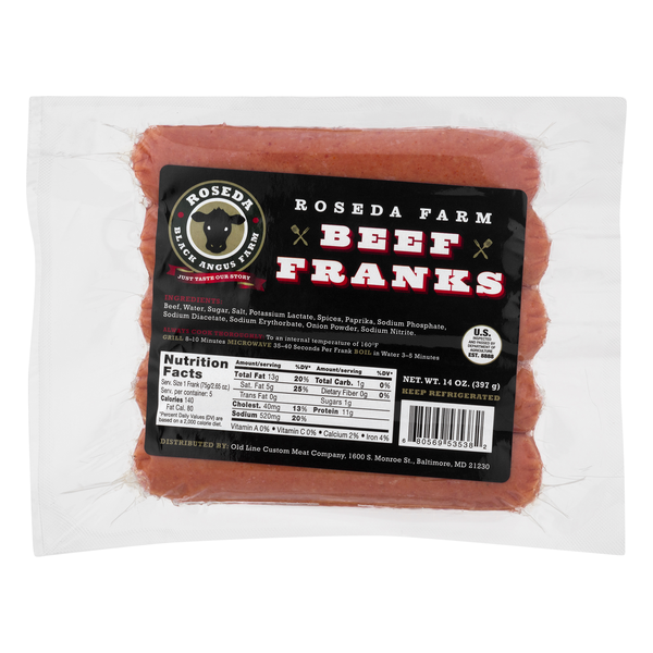 Roseda Farm Black Angus Beef Franks - 5 ct