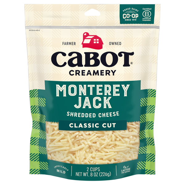 Cabot Creamery Classic Cut Shredded Monterey Jack Cheese