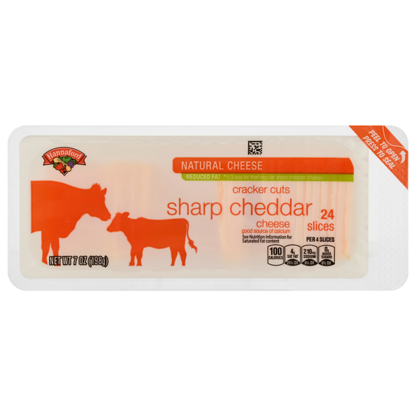 Hannaford Cracker Cuts Sharp Cheddar Cheese Slices - 24 ct