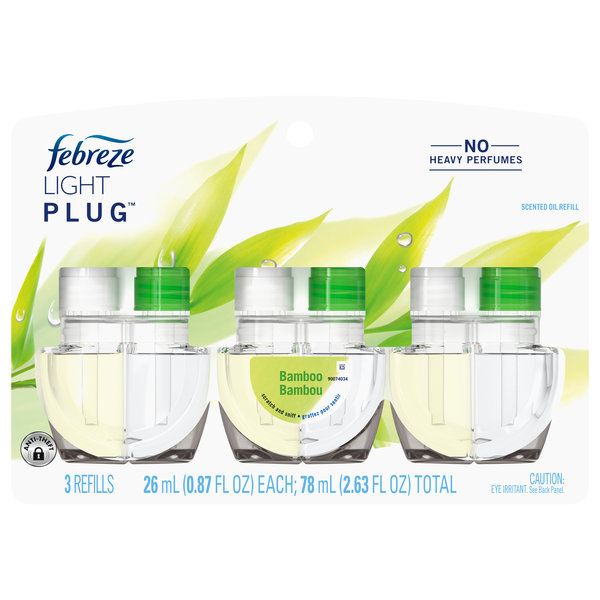 Febreze Light PLUG Bamboo Scented Oil Refills - 3 ct