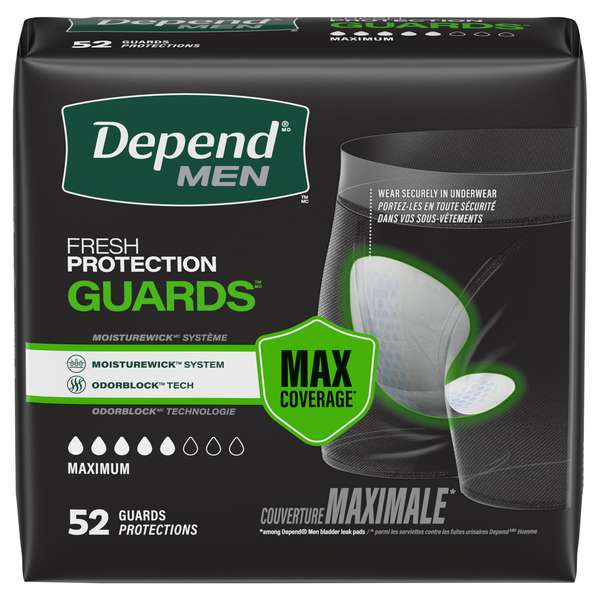 Depend Men Maximum Absorbency Incontinence Guards