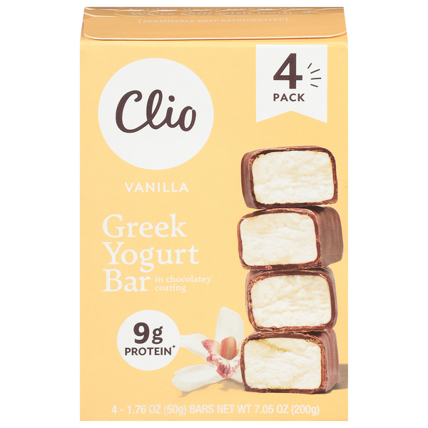 Save on Clio Greek Yogurt Bar Vanilla 4 ct Order Online Delivery