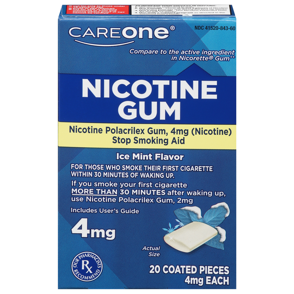 CareOne Nicotine Gum 4 mg Ice Mint