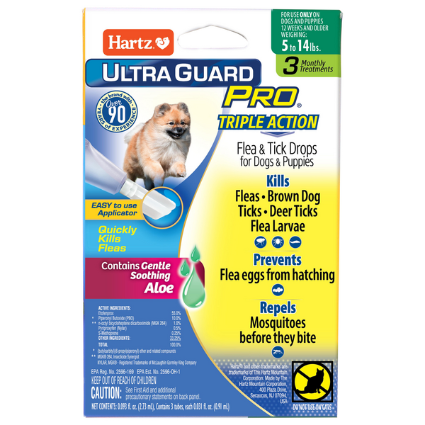 Hartz UltraGuard Pro Flea & Tick Drops for Dogs & Puppies 4-15 lbs - 3 ct