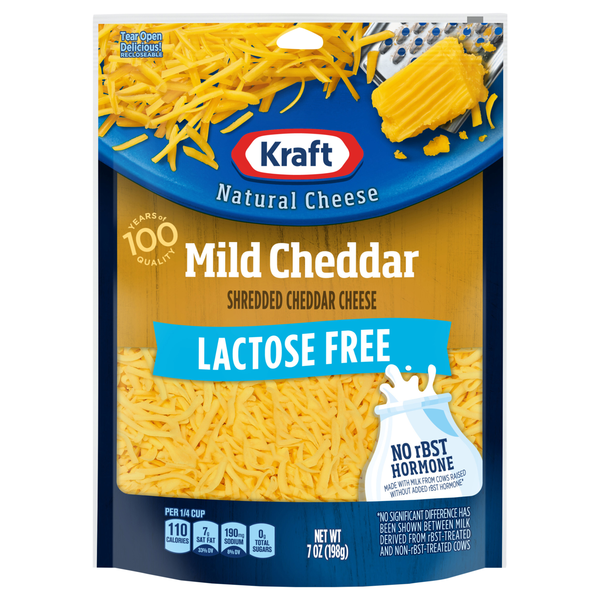 Kraft Natural Lactose Free Mild Cheddar Shredded Cheese