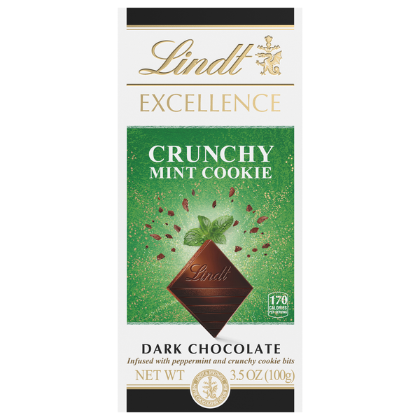 Lindt Excellence Crunchy Mint Cookie Dark Chocolate Candy Bar