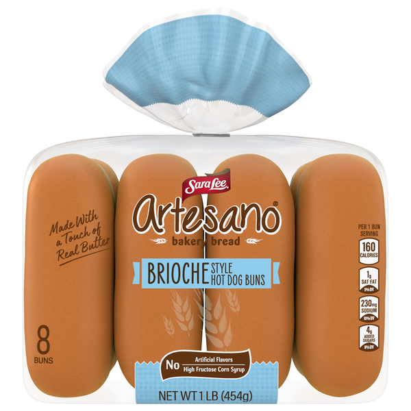 Sara Lee Artesano Brioche Hot Dog Buns - 8 ct