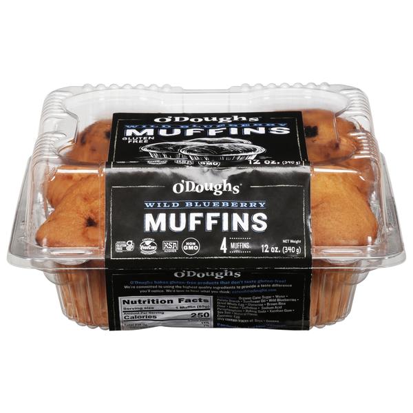 O'Doughs Wild Blueberry Muffins - 4 ct