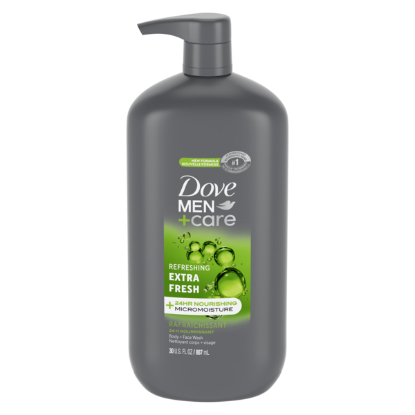 Dove Men+Care Refreshing Extra Fresh Body + Face Wash Pump
