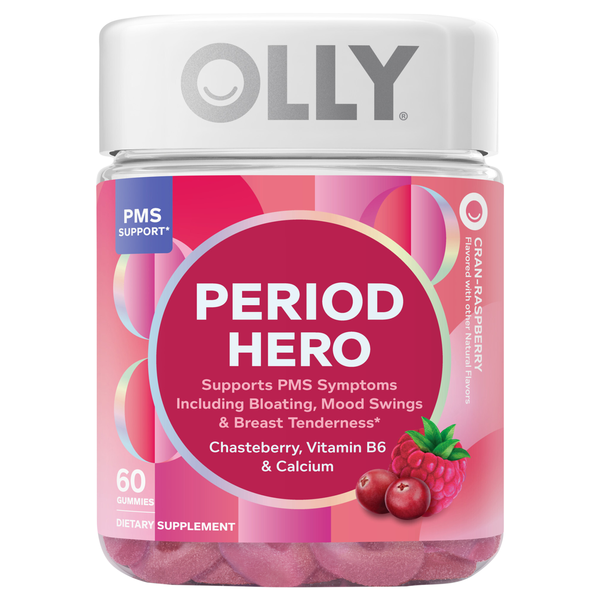 OLLY Period Hero Cran-Raspberry Gummies