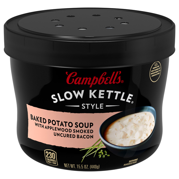 Campbell's Slow Kettle Baked Potato Soup/Applewood Bacon Microwavable Bowl
