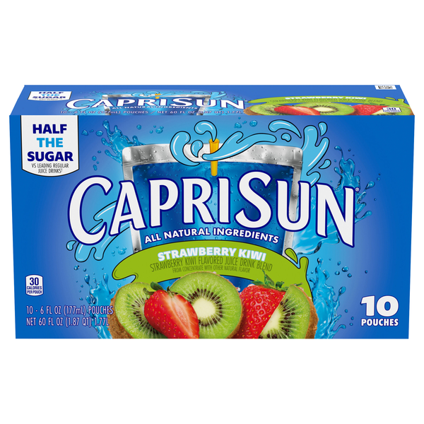Capri Sun All Natural Strawberry Kiwi Juice Drink Pouches - 10 pk