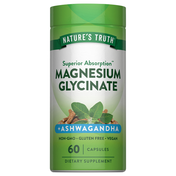Nature's Truth Magnesium Glycinate + Ashwagandha Capsules