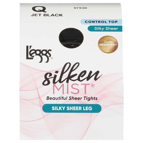 L'eggs Silken Mist Jet Black Q Beautiful Sheer Tights