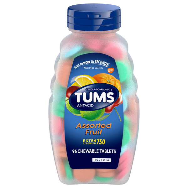 TUMS Assorted Fruit Extra Strength 750 Antacid Tablets