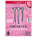 Monster Zero Sugar Ultra Strawberry Dreams Energy Drink - 4 pk