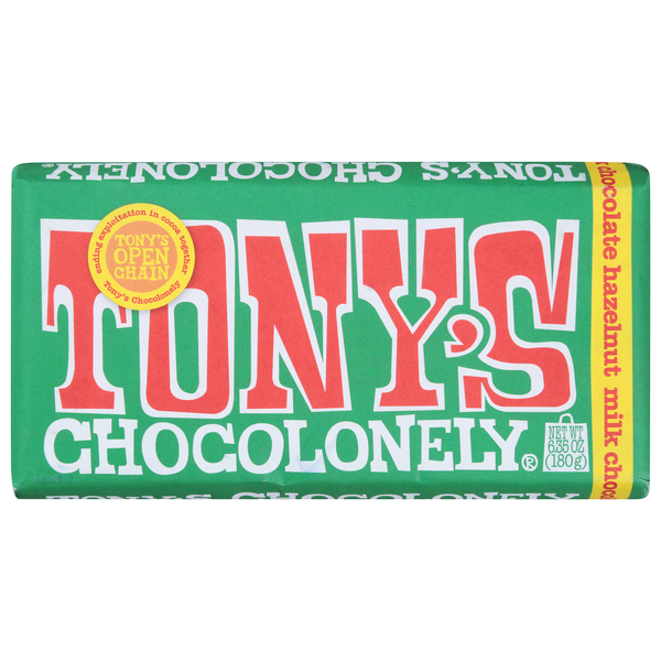 Tony's Chocolonely Milk Chocolate Hazelnut Candy Bar