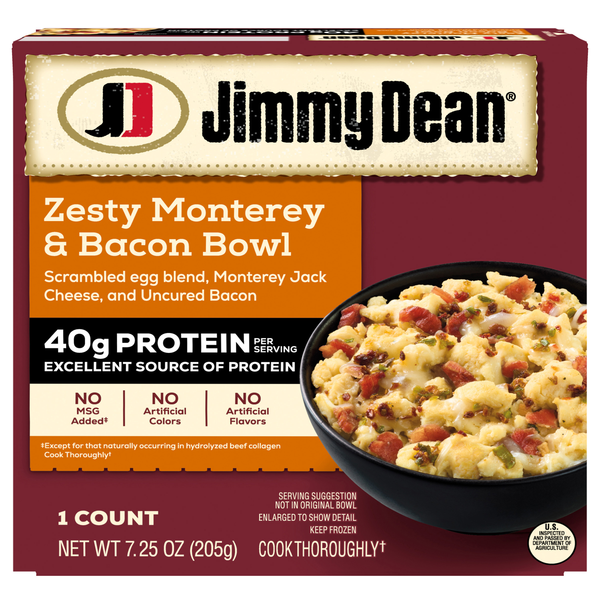 Jimmy Dean Zesty Monterey Bacon & Egg Protein Breakfast Bowl Frozen