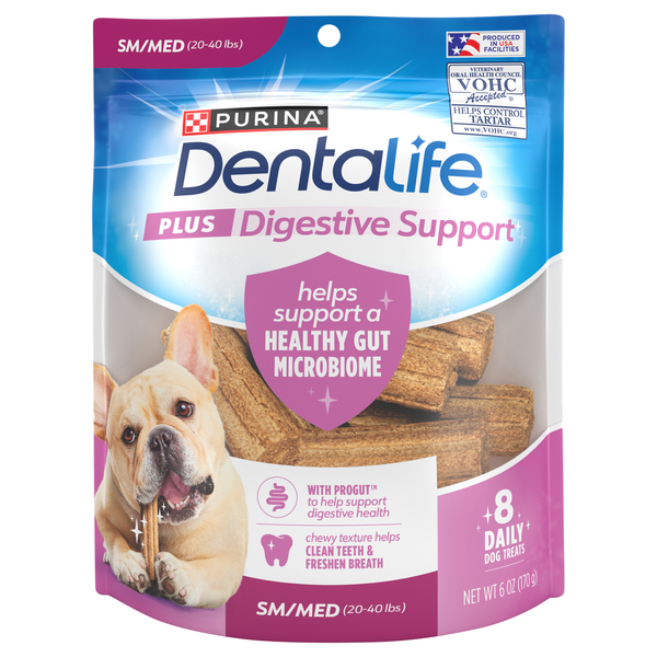 Purina DentaLife + Digestive Support Small/Medium Dog Treats - 8 ct