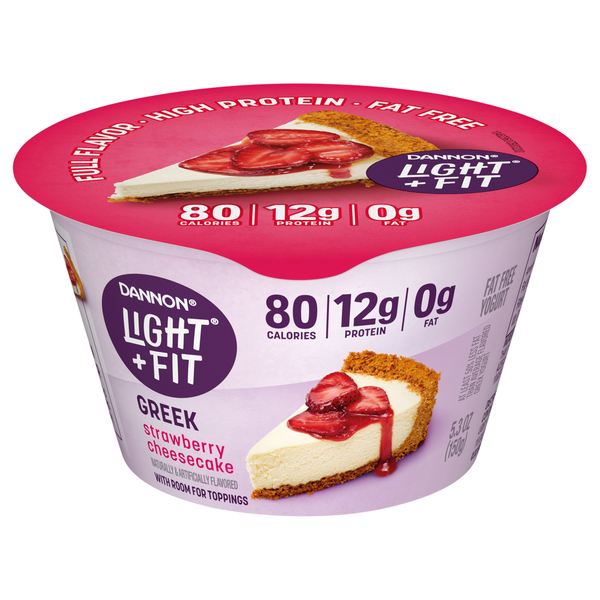 Dannon Light + Fit Fat Free Strawberry Cheesecake Greek Yogurt Cup