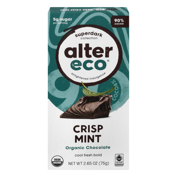 Save on Alter Eco Organic Superdark Crisp Mint Chocolate Candy Bar