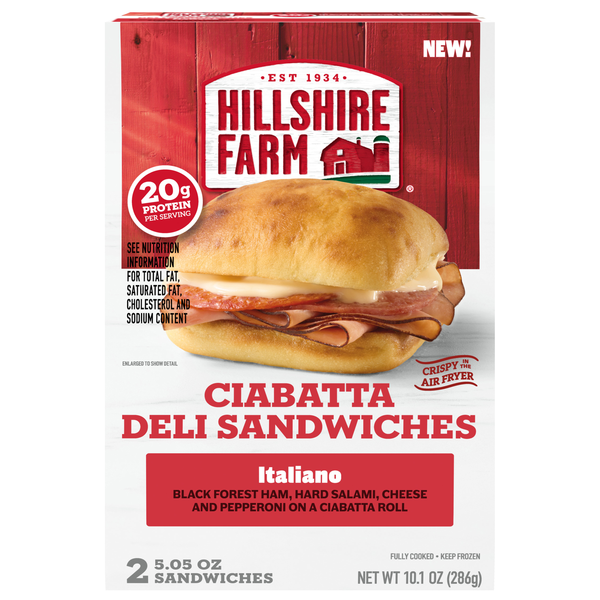 Hillshire Farm Italiano Ciabatta Deli Sandwiches - 2 ct Frozen