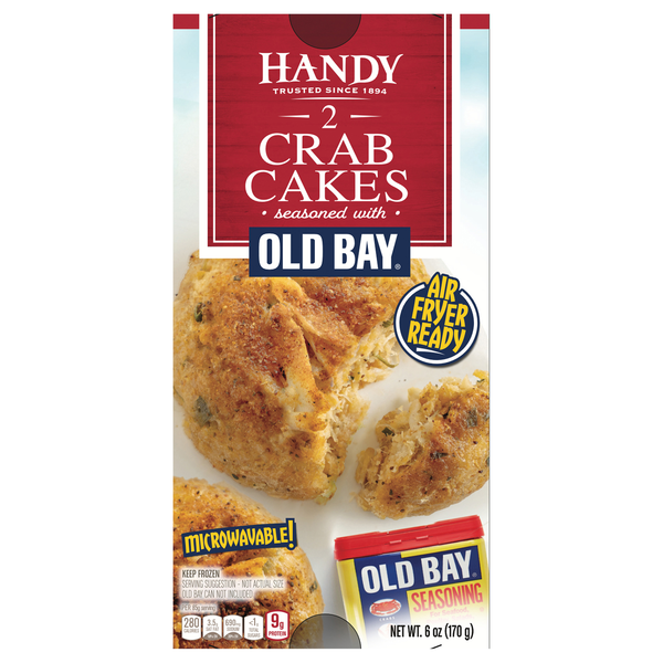 Handy Crab Cakes Seasoned with Old Bay - 2 ct Frozen