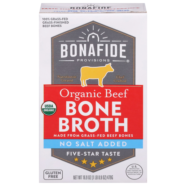 Bonafide Provisions Organic No Salt Added Beef Bone Broth