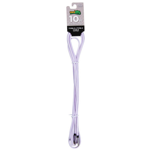 Cordzilla Type-C to Type-C Cable Purple 10 ft