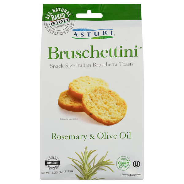 Asturi All Natural Rosemary & Olive Oil Snack Size Bruschetta Toasts