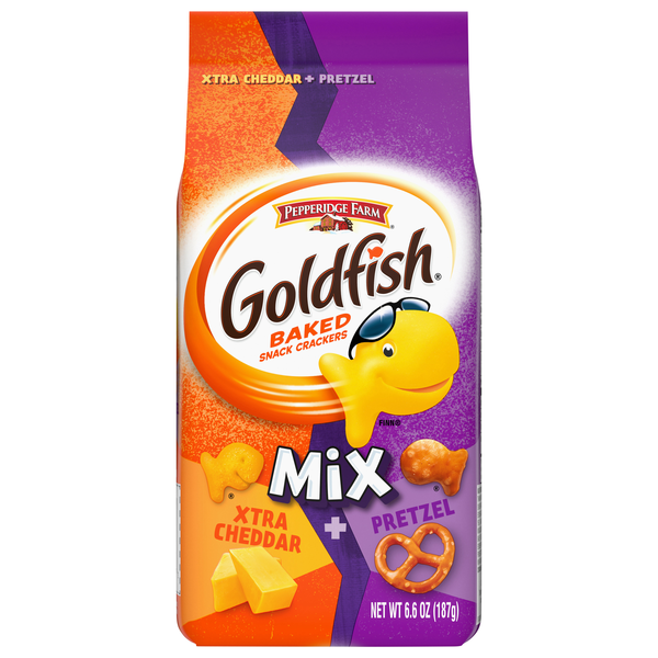 Pepperidge Farm Goldfish Mix Xtra Cheddar+ Pretzel Cheese Crackers