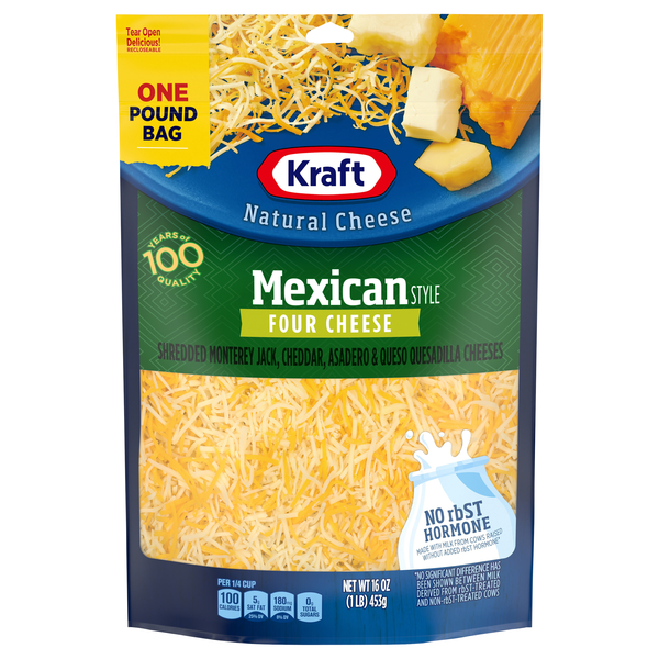 Kraft Natural Shredded Mexican Style 4 Cheese Blend