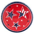 Smart Living Patriotic Lunch Plates Red with Stars 6.87 Inch