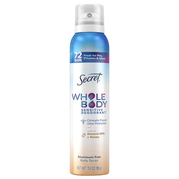 Secret Almond Milk & Honey Scent Whole Body Deodorant Spray