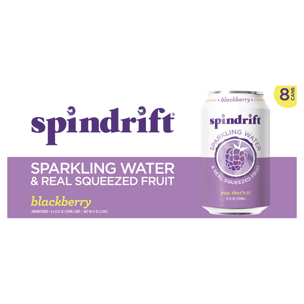 Save on Spindrift Sparkling Water & Real Squeezed Fruit Blackberry 8 pk Order Online Delivery